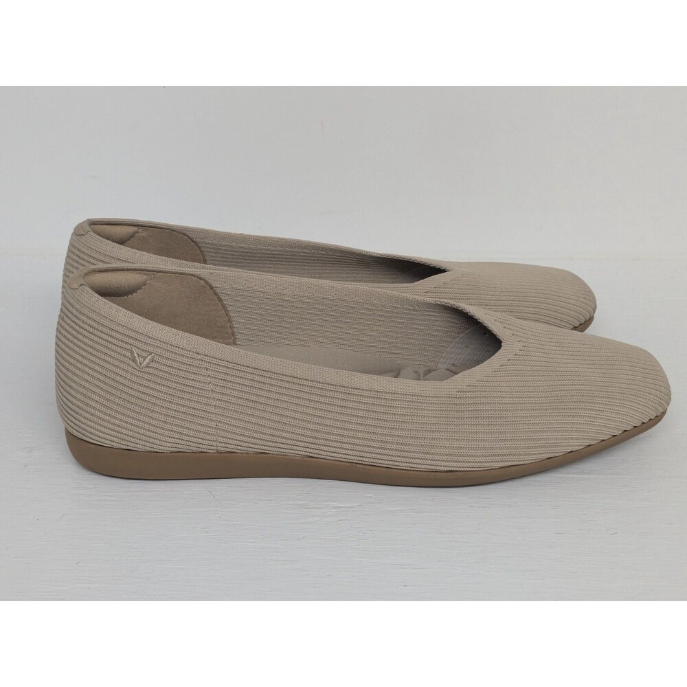 Vivaia Margot Walker Lightweight Square Toe V-Cut Flats-Golden Almond Sz 11 - Picture 2 of 10
